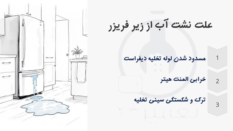 علت نشت آب از زیر فریزر
