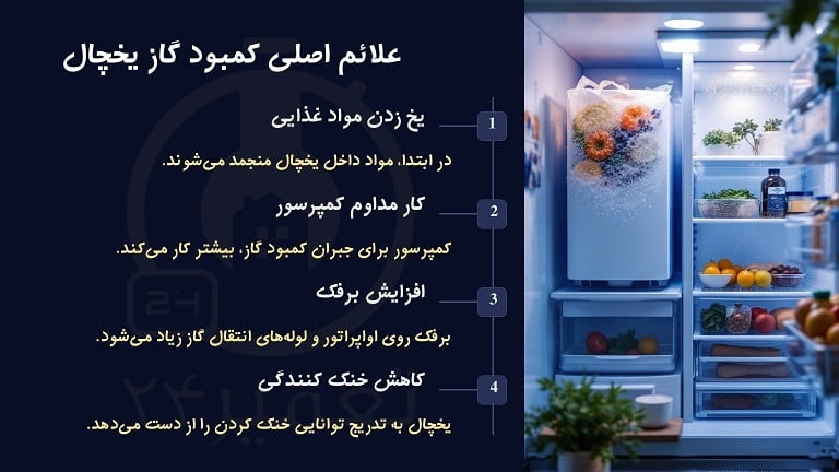 علائم کمبود گاز یخچال