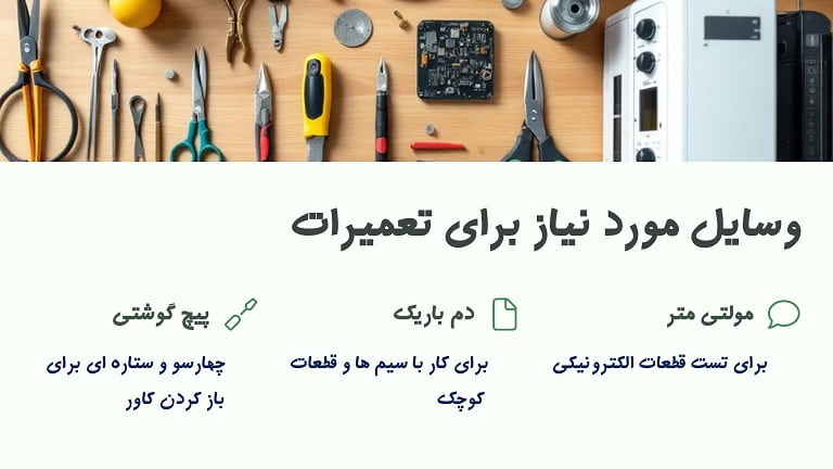 ابزار های مورد نیاز برای تعمیرات مایکروفر