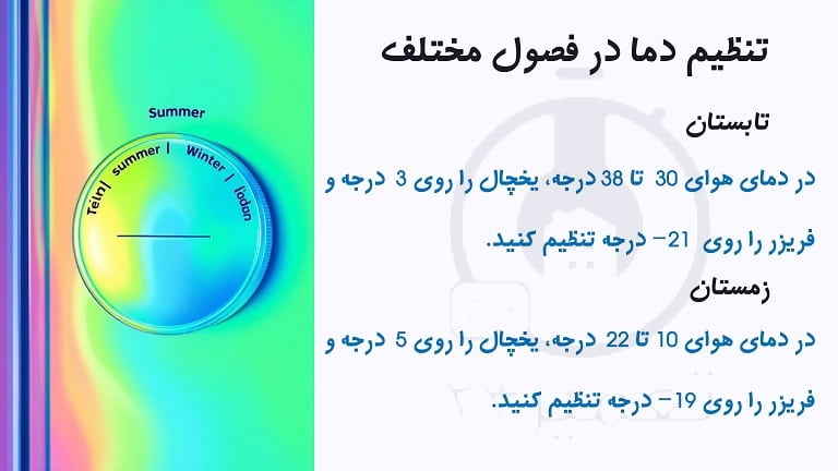 تنظیم دمای یخچال در تابستان و زمستان