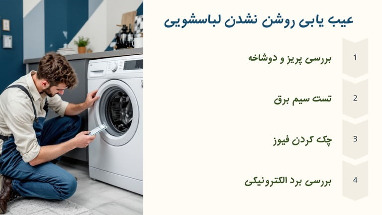 راهنمای ایراد روشن نشدن لباسشویی ال جی