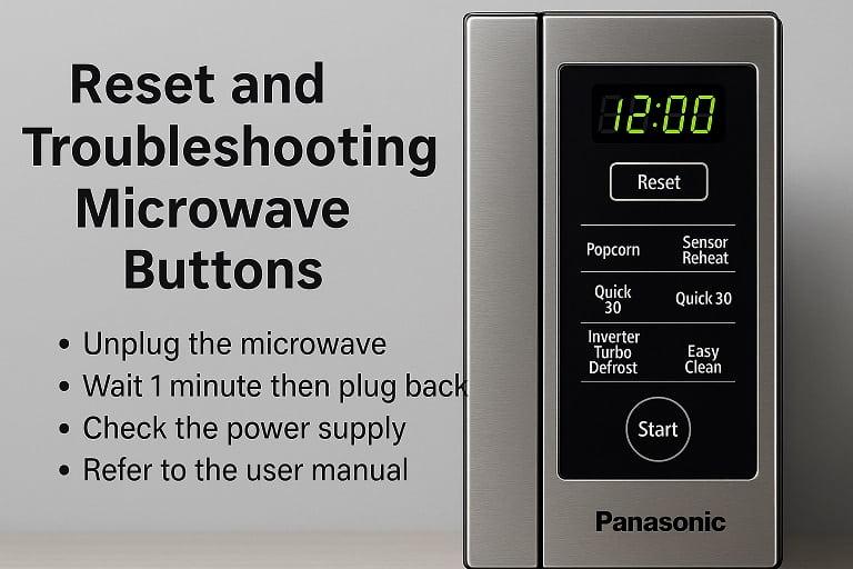 Reset و عیب‌یابی دکمه‌های مایکروویو پاناسونیک
