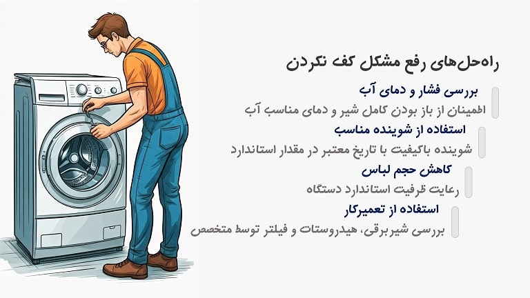 راهکار کف نکردن ماشین لباسشویی
