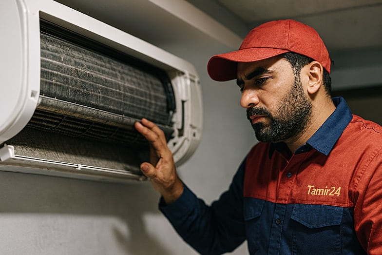 کثیفی بلوور فن و اواپراتور وقتی سرمای کولر گازی کم شده است