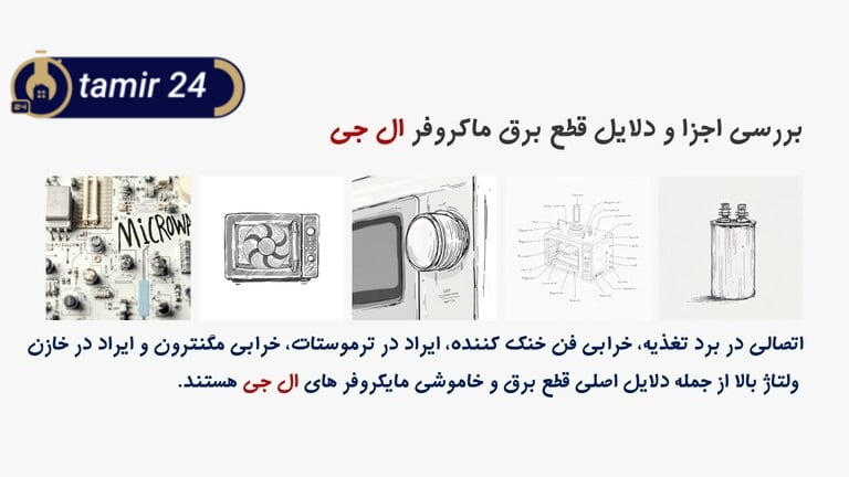 بررسی اجزای مرتبط با خاموشی مایکروفر ال جی
