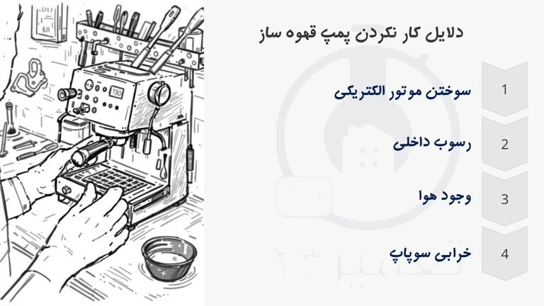 علت کار نکردن پمپ اسپرسو ساز