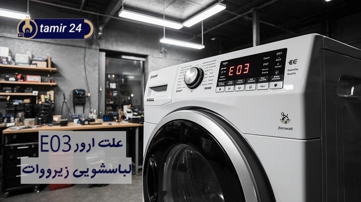 بررسی دلایل فنی ارور E03 لباسشویی زیرووات