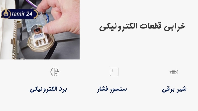 خرابی هیدروستات و ارور آبگیری لباسشویی بوش
