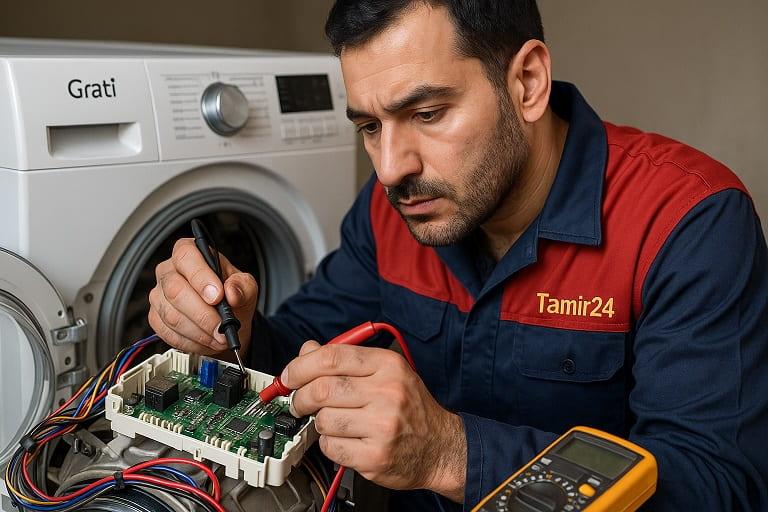 تعمیر برد الکترونیکی لباسشویی گراتی