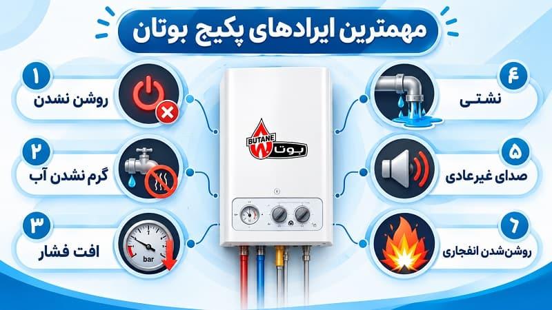 ایرادهای مهم در تعمیرات پکیج بوتان